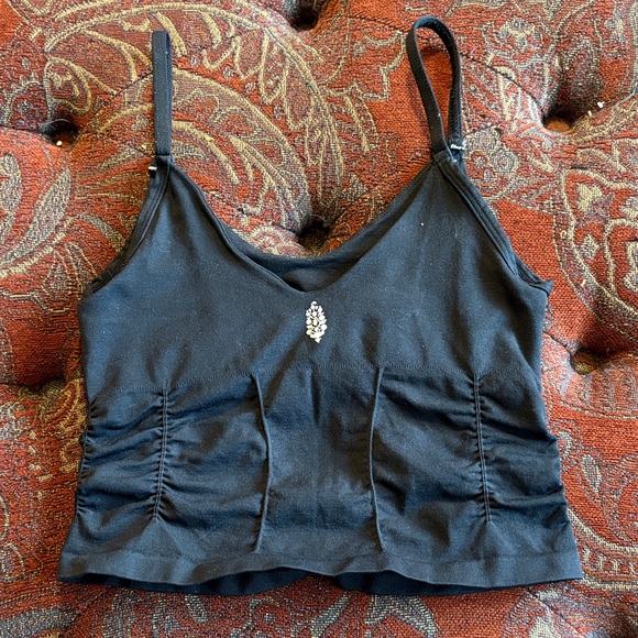 free people movement Tops - FP Movement by Free People Black Camisole with Sparkle Detail